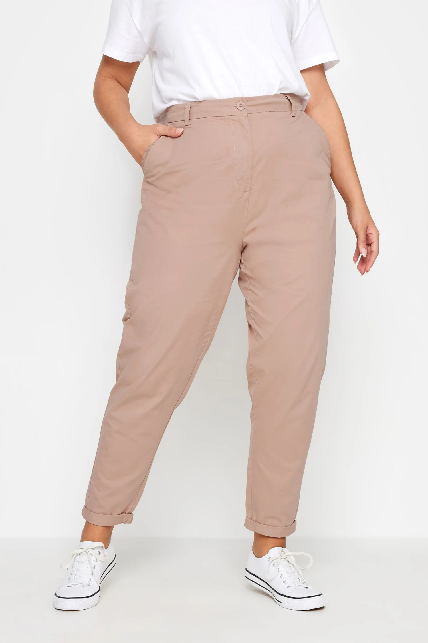 YOURS - Pantalon Chino Rose Poudré Coupe Droite 3 YOURS - Pantalon Chino Rose Poudré Coupe Droite