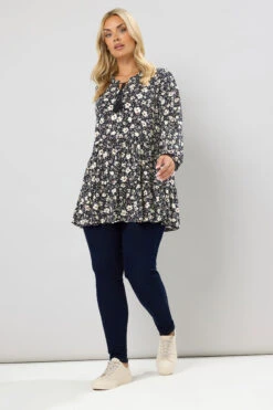 YOURS Curve Chemisier Noir à Volants Et Col Noué à Fleurs 10 YOURS Curve Chemisier Noir à Volants Et Col Noué à Fleurs -Evans Boutique ccb371dd 9bf9 48 322757 B