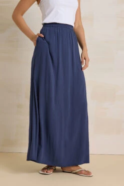 LTS Tall Navy Blue Acid Wash Side Split Maxi Skirt 8 LTS Tall Navy Blue Acid Wash Side Split Maxi Skirt -Evans Boutique cce5e55f b383 46 355967 B