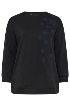 YOURS Curve Sweat-shirt Brodé étoile Métallisée Noir 11 YOURS Curve Sweat-shirt Brodé étoile Métallisée Noir -Evans Boutique cdb389d1 6b2b 4d 304437 X