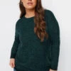 YOURS - Pull Vert Forêt Long En Maille Manches Longues
