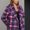 STAR Purple Checked Button Through Coat 1 STAR Purple Checked Button Through Coat -Evans Boutique cea0558e 0a04 40 110836 L4