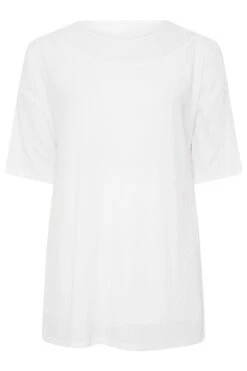 YOURS - Top Blanc Oversize Doublé En Jersey -Evans Boutique ceb9ff97 212a 46 303433 X