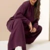 YOURS Curve Ensemble Sweat-shirt Rouge Bordeaux Et Jogging à Jambes Larges -Evans Boutique cedeeb46 0caa 4a 126772 A