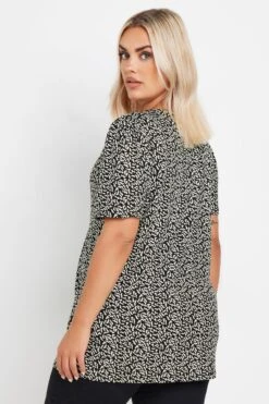 YOURS - Top Noir & Blanc Volanté Design Abstrait En Jersey 9 YOURS - Top Noir & Blanc Volanté Design Abstrait En Jersey -Evans Boutique cf1a83b4 3771 4f 303372 C