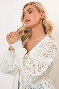 YOURS - Cardigan Ivoire En Maille Manches En Ballons -Evans Boutique cfa10441 0446 44 280600 D