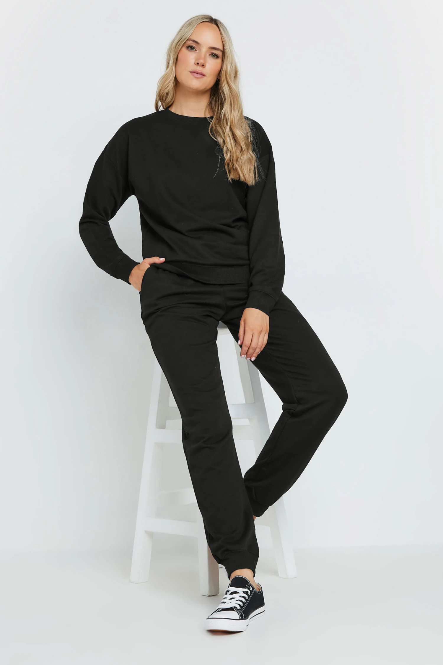 LTS Tall Black Sweatshirt & Jogger Set 4 LTS Tall Black Sweatshirt & Jogger Set – Image 2