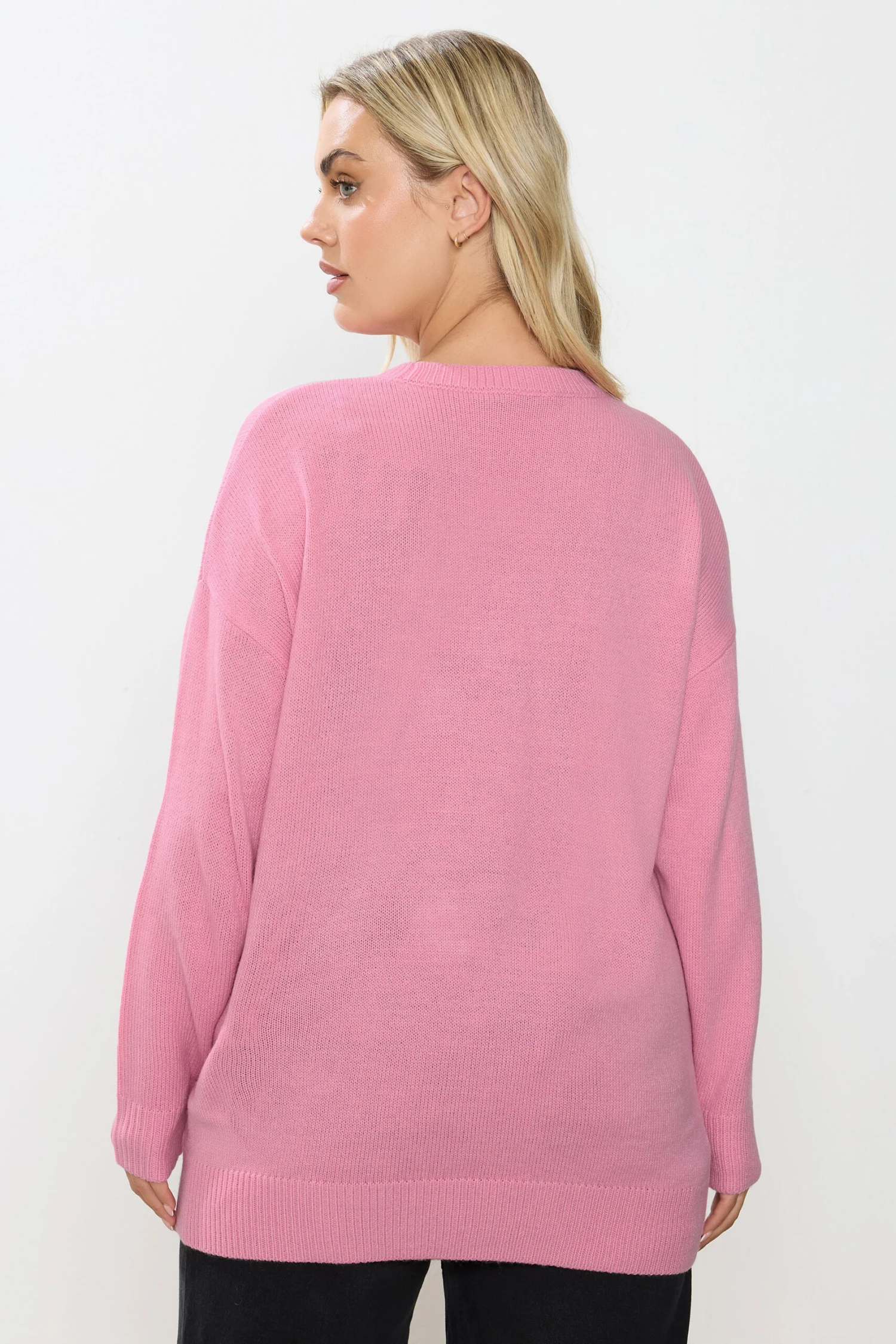 YOURS Curve Pull De Noël Fantaisie Rose à Paillettes Et Motif Canne à Sucre 6 YOURS Curve Pull De Noël Fantaisie Rose à Paillettes Et Motif Canne à Sucre – Image 4