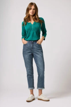 M&Co Blue Mid Wash Boyfriend Jeans 9 M&Co Blue Mid Wash Boyfriend Jeans -Evans Boutique cfedf441 aa91 4d 500690 A