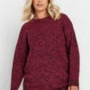 YOURS - Pull Bordeaux Texturé En Maille -Evans Boutique cff62671 2bbc 4d 280366 A