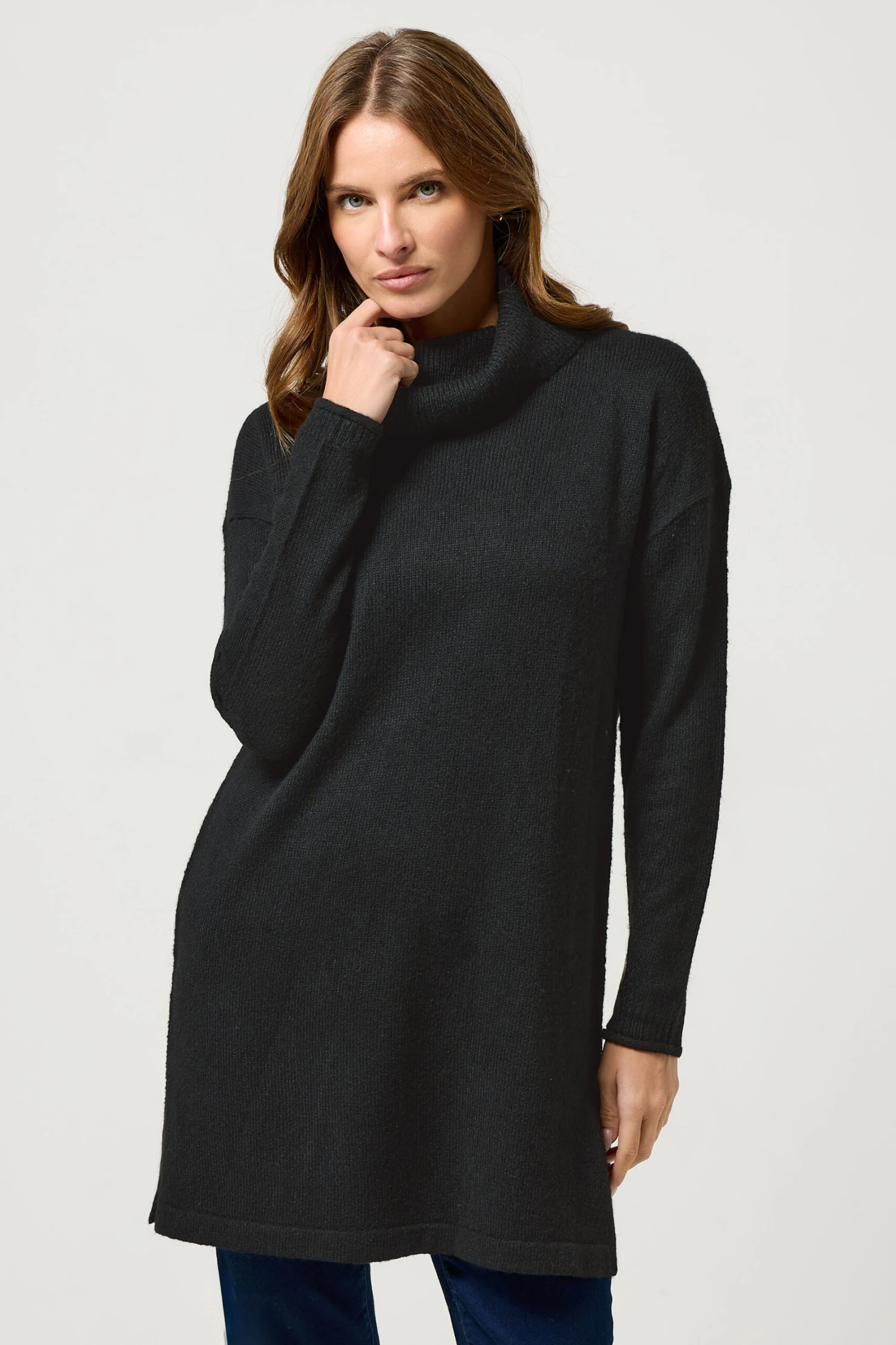 M&Co Black Roll Neck Tunic Jumper 4 M&Co Black Roll Neck Tunic Jumper – Image 2