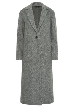 LTS Tall Charcoal Grey Longline Cardigan Coat -Evans Boutique d0cead96 13bc 4c 353408 X