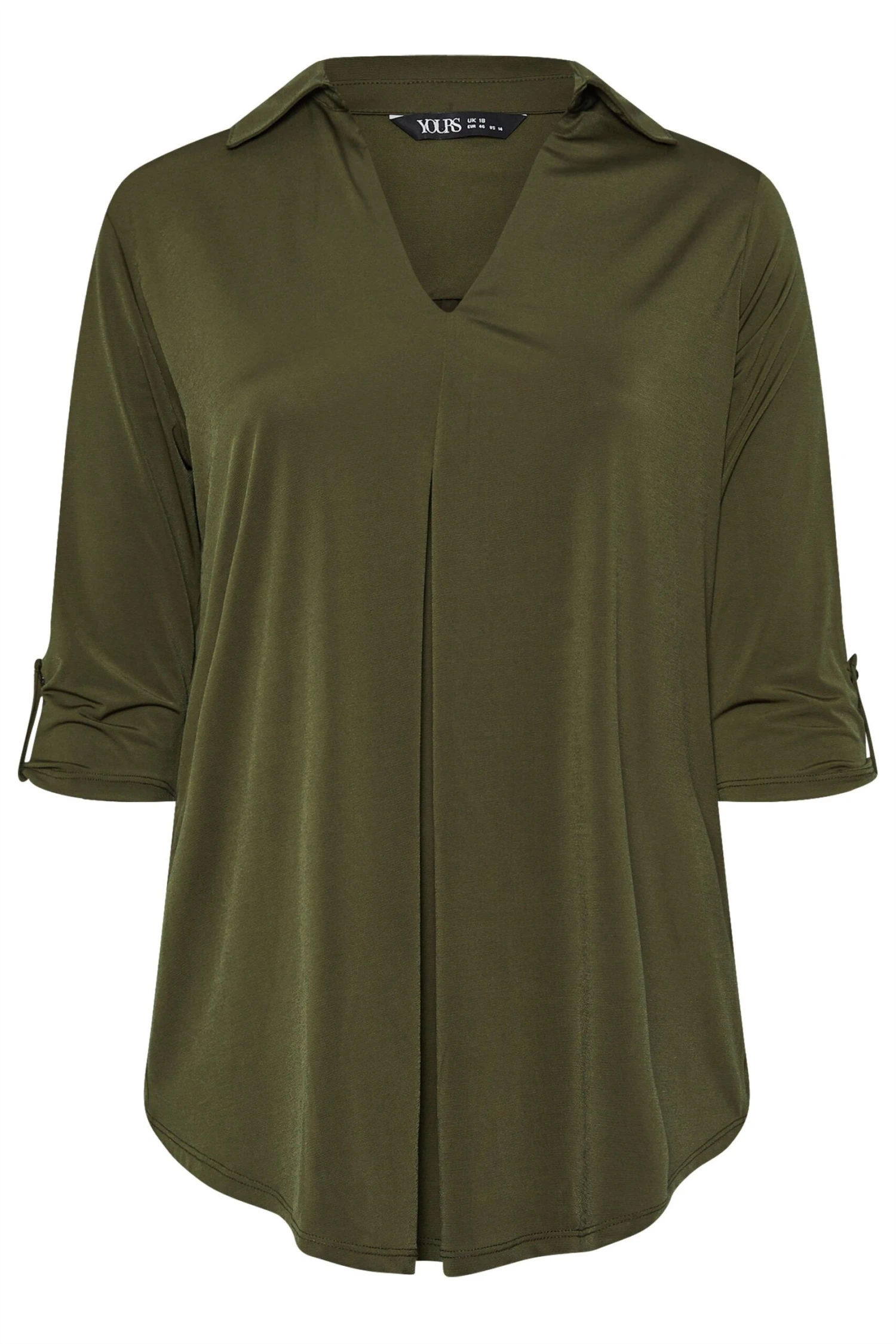 YOURS - Top Vert Kaki Plissé Volanté En Jersey 7 YOURS - Top Vert Kaki Plissé Volanté En Jersey – Image 5