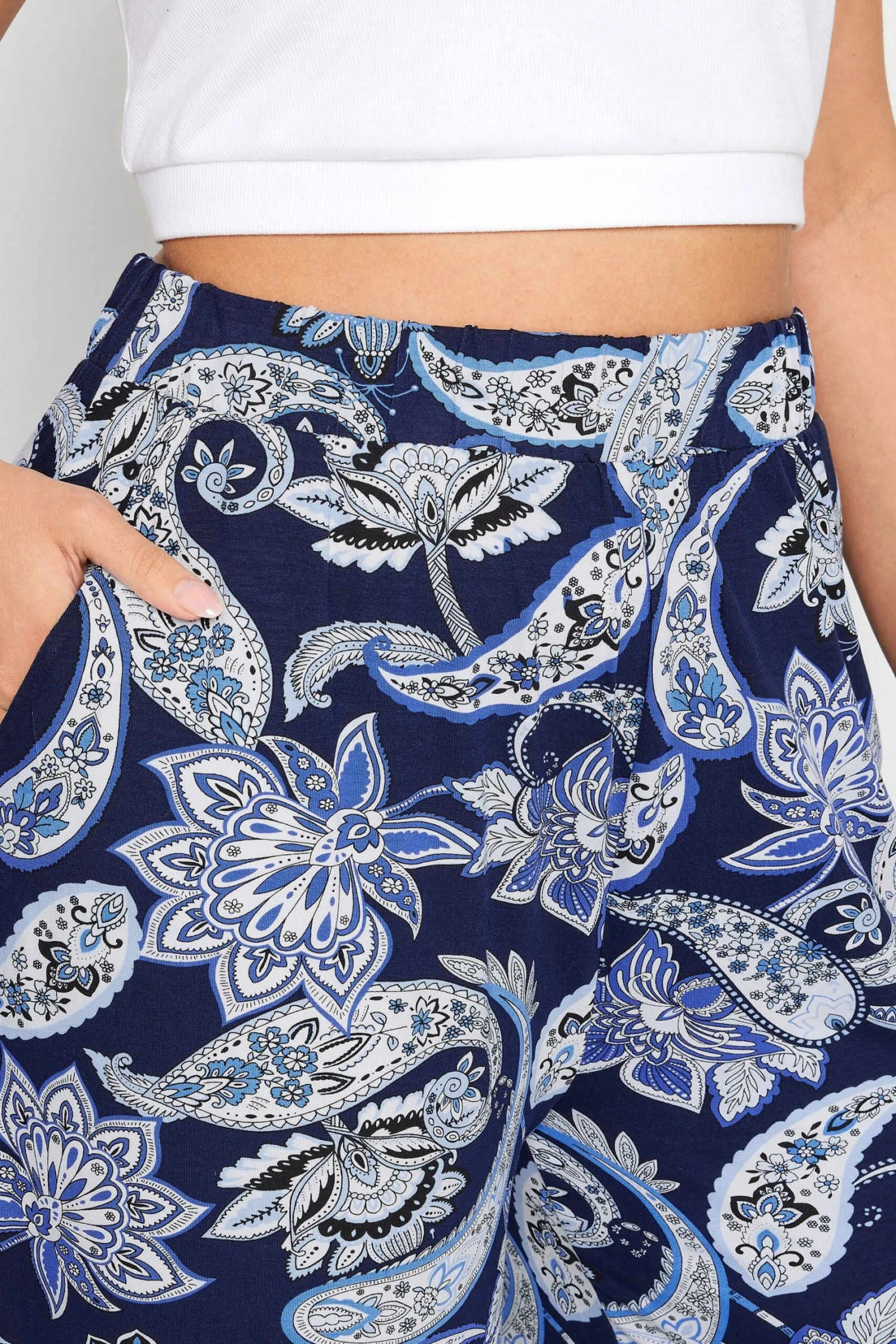 YOURS - Pantalon Bleu Paisley Stretch Wide Leg 6 YOURS - Pantalon Bleu Paisley Stretch Wide Leg – Image 4