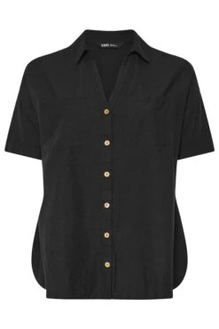 YOURS - Chemisier Noir Ample En Lin 11 YOURS - Chemisier Noir Ample En Lin -Evans Boutique d10a524c 8c64 4a 270067 X