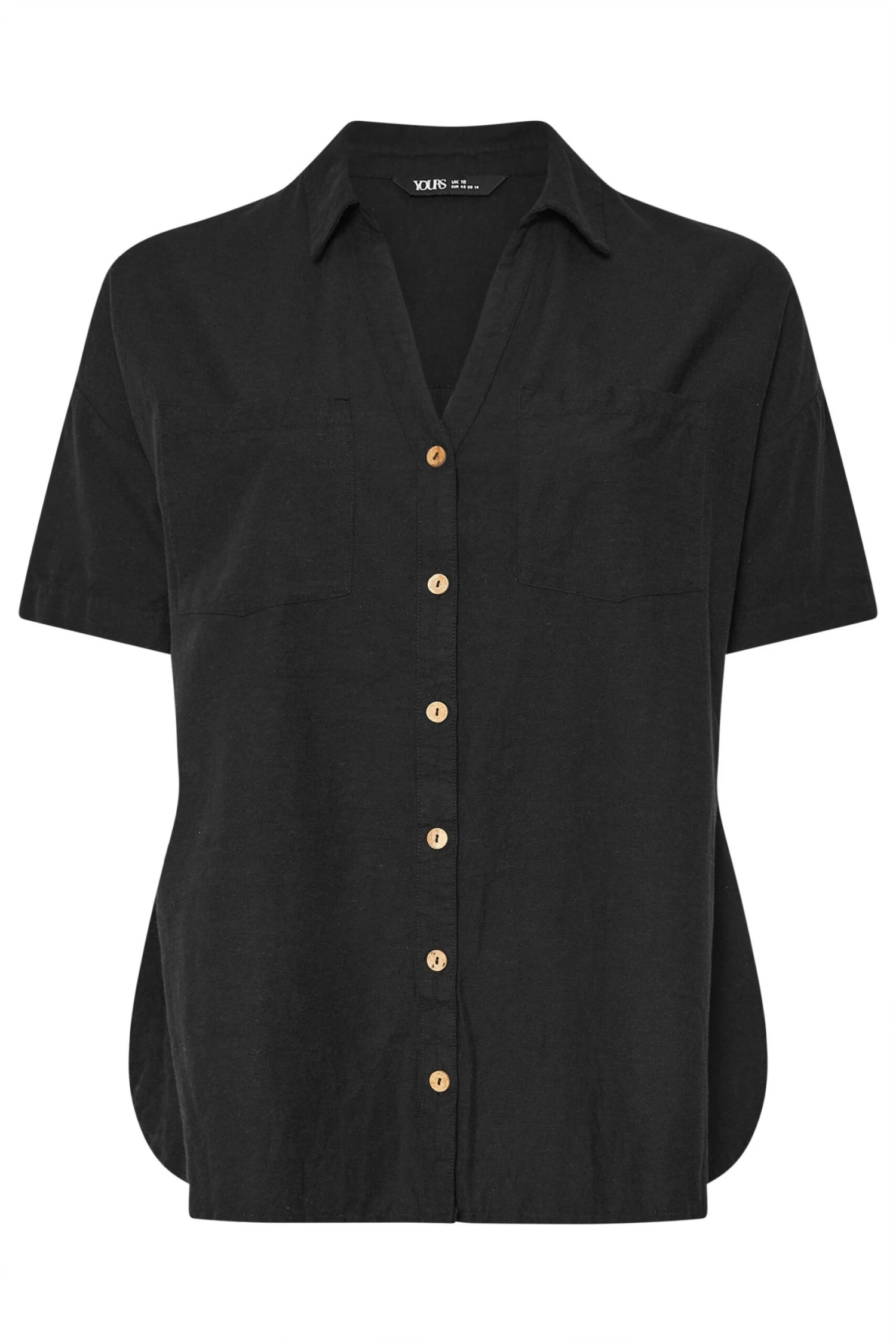 YOURS - Chemisier Noir Ample En Lin 7 YOURS - Chemisier Noir Ample En Lin – Image 5