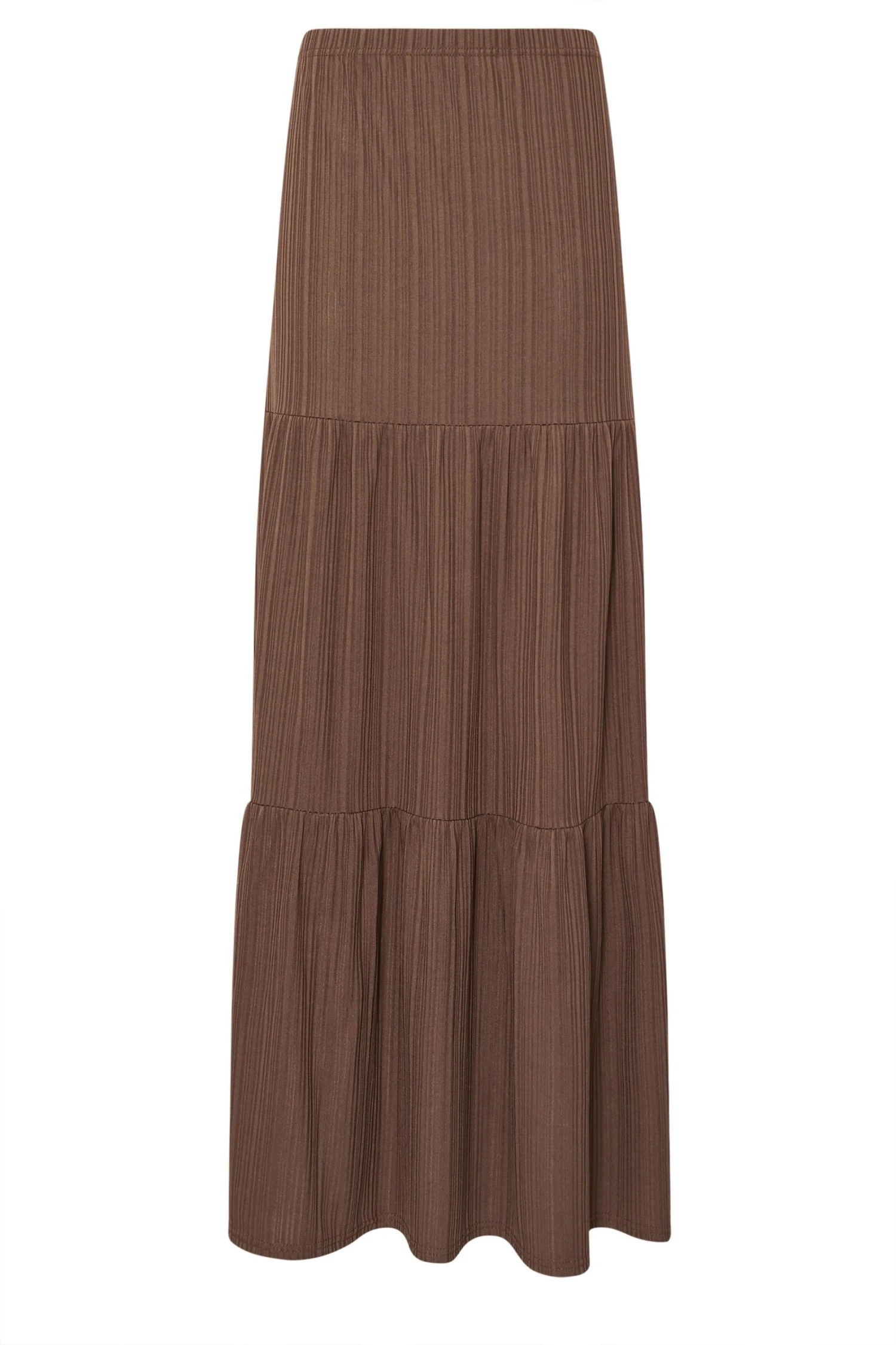 LTS Tall Chocolate Brown Textured Tiered Maxi Skirt 8 LTS Tall Chocolate Brown Textured Tiered Maxi Skirt – Image 6