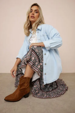 YOURS - Chemisier En Jean Bleu Ciel Délavé