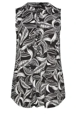 YOURS - Top Volanté Noir Abstrait 11 YOURS - Top Volanté Noir Abstrait -Evans Boutique d1250bff 2dbb 41 322609 X