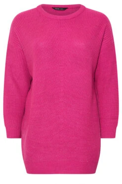 YOURS - Pull En Maille Essentiel Rose Vif -Evans Boutique d15b936d 7590 4d 280621 X