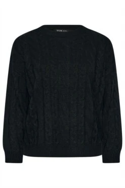 YOURS - Pull Noir Design Tressé En Maille 15 YOURS - Pull Noir Design Tressé En Maille -Evans Boutique d18ba653 05d9 40 280265 X