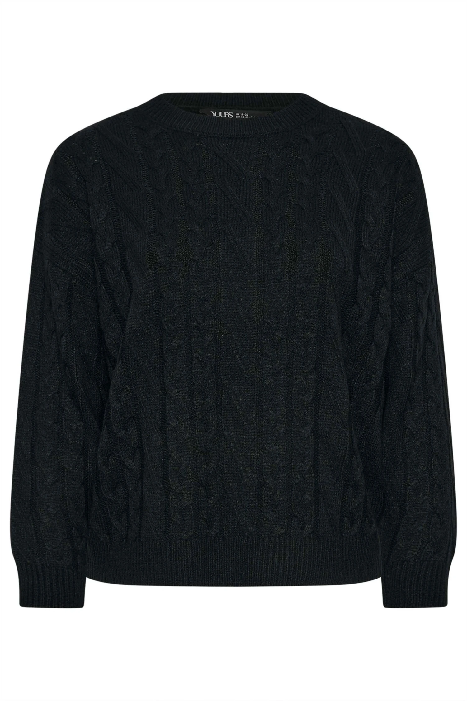 YOURS - Pull Noir Design Tressé En Maille 9 YOURS - Pull Noir Design Tressé En Maille – Image 7
