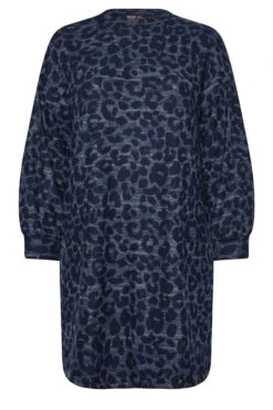 YOURS - Robe-Pull Bleue Design Léopard Toucher Doux -Evans Boutique d1bc7aac 690a 41 303236 X