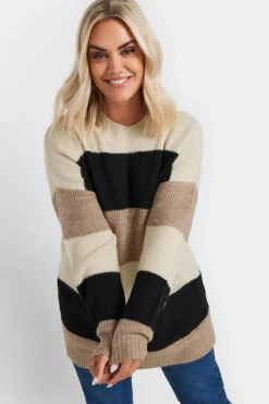 YOURS - Pull Crème & Noir à Rayures Manches Longues 11 YOURS - Pull Crème & Noir à Rayures Manches Longues -Evans Boutique d1c2676f 9be5 43 280248 D