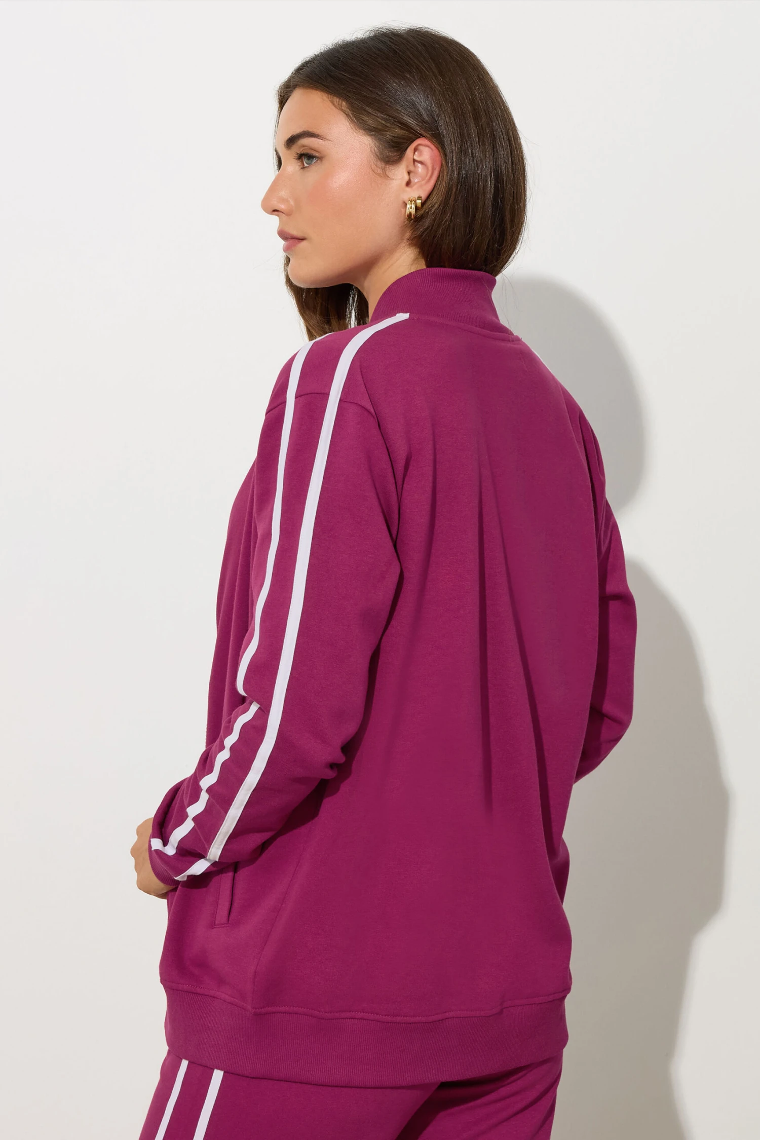 LTS Tall Red Jersey Funnel Zip Sweatshirt 8 LTS Tall Red Jersey Funnel Zip Sweatshirt – Image 6