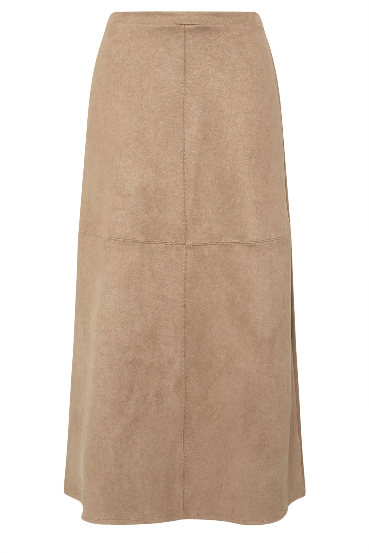 LTS Tall Tan Brown Suedette A-Line Midi Skirt 7 LTS Tall Tan Brown Suedette A-Line Midi Skirt – Image 5