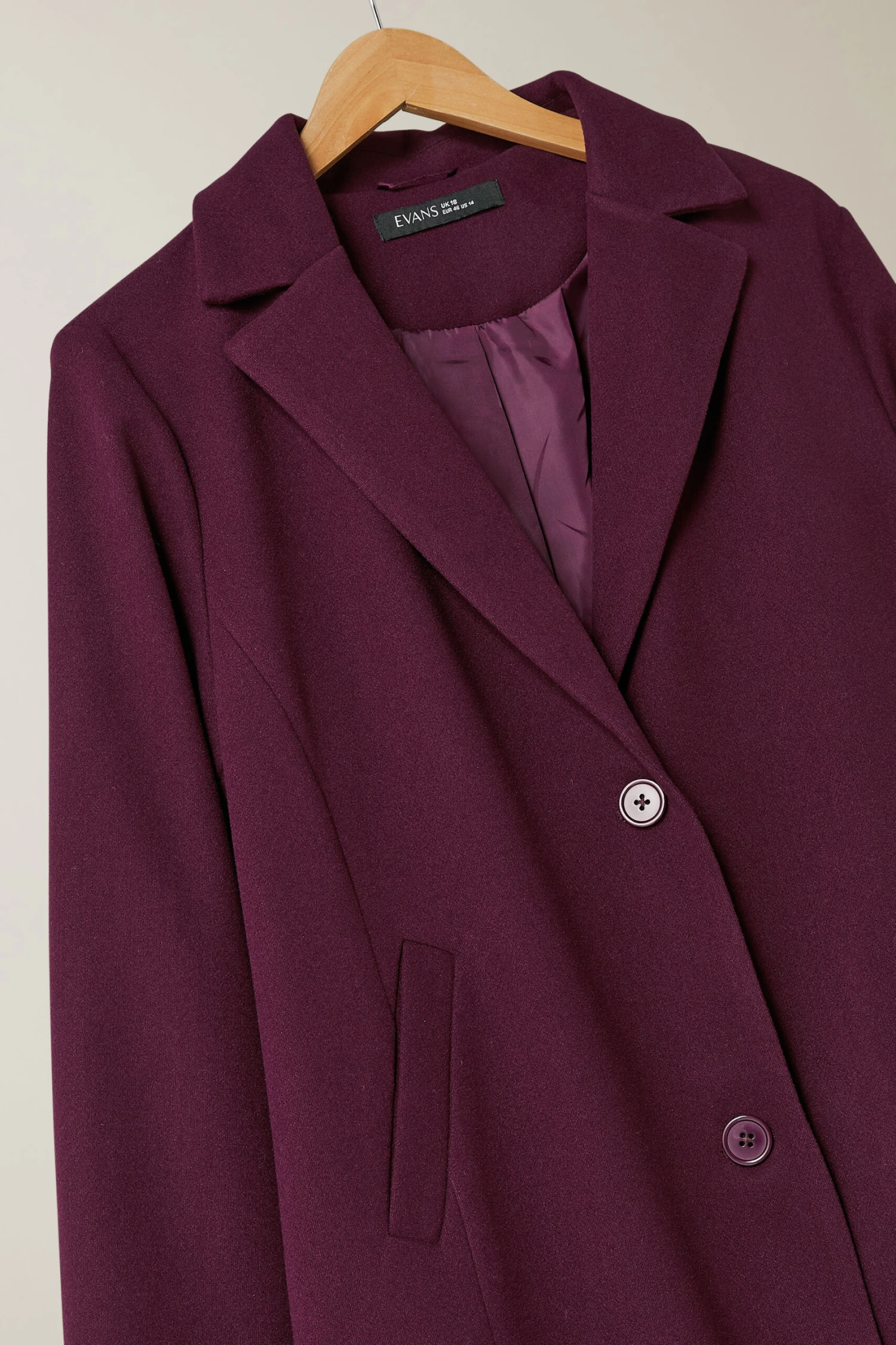 EVANS Curve Burgundy Red City Coat 9 EVANS Curve Burgundy Red City Coat – Image 7