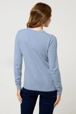 M&Co Pale Blue Crew Neck Long Sleeve Jumper 9 M&Co Pale Blue Crew Neck Long Sleeve Jumper -Evans Boutique d2a915b1 310e 47 502416 C