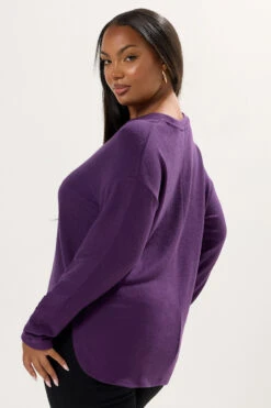 YOURS Curve Pull Doux Au Toucher Violet 9 YOURS Curve Pull Doux Au Toucher Violet -Evans Boutique d2d1177a e913 4f 303837 C