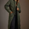 LTS Tall Green Padded Maxi Coat -Evans Boutique d3ec3c47 7ddb 47 353289 3