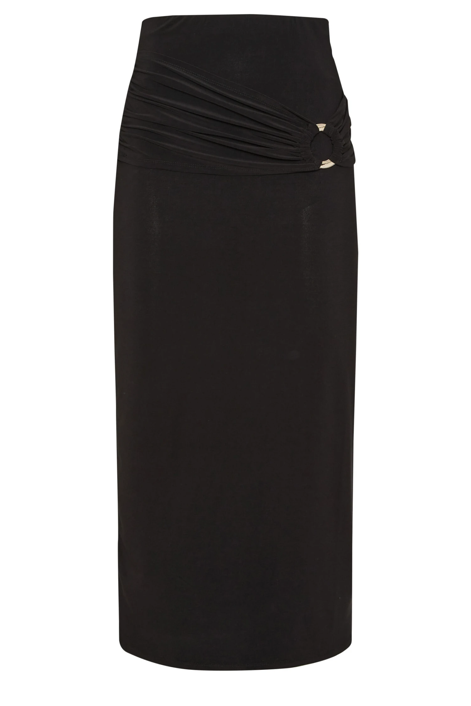 LTS Tall Black Buckle Drape Maxi Skirt 7 LTS Tall Black Buckle Drape Maxi Skirt – Image 5