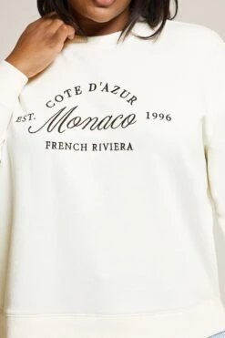 YOURS Curve Sweat-shirt 2 En 1 Crème « Monaco » -Evans Boutique d4129907 bc85 45 126689 D