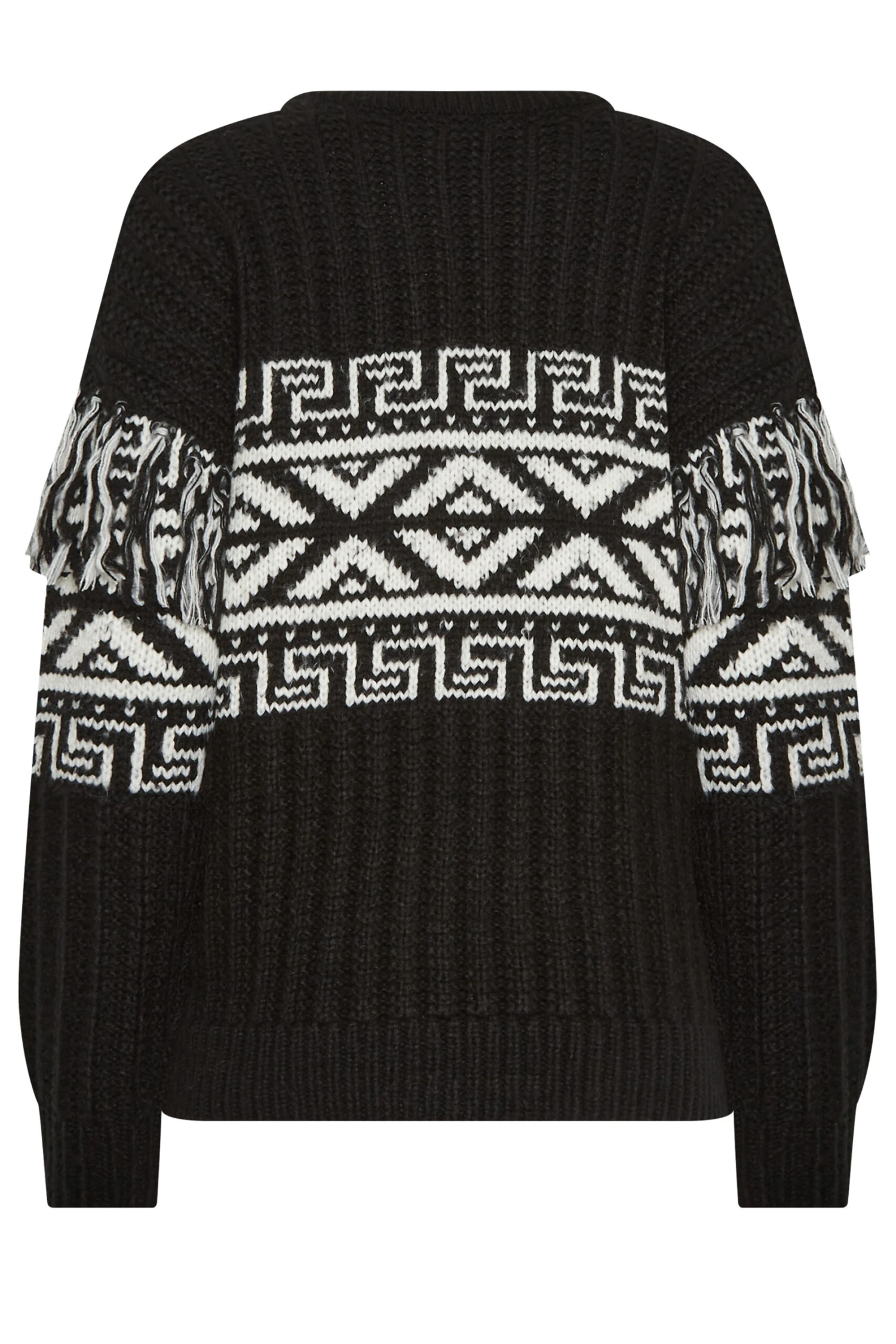 LTS Tall Black Jacquard Tassel Knit Jumper 10 LTS Tall Black Jacquard Tassel Knit Jumper – Image 8