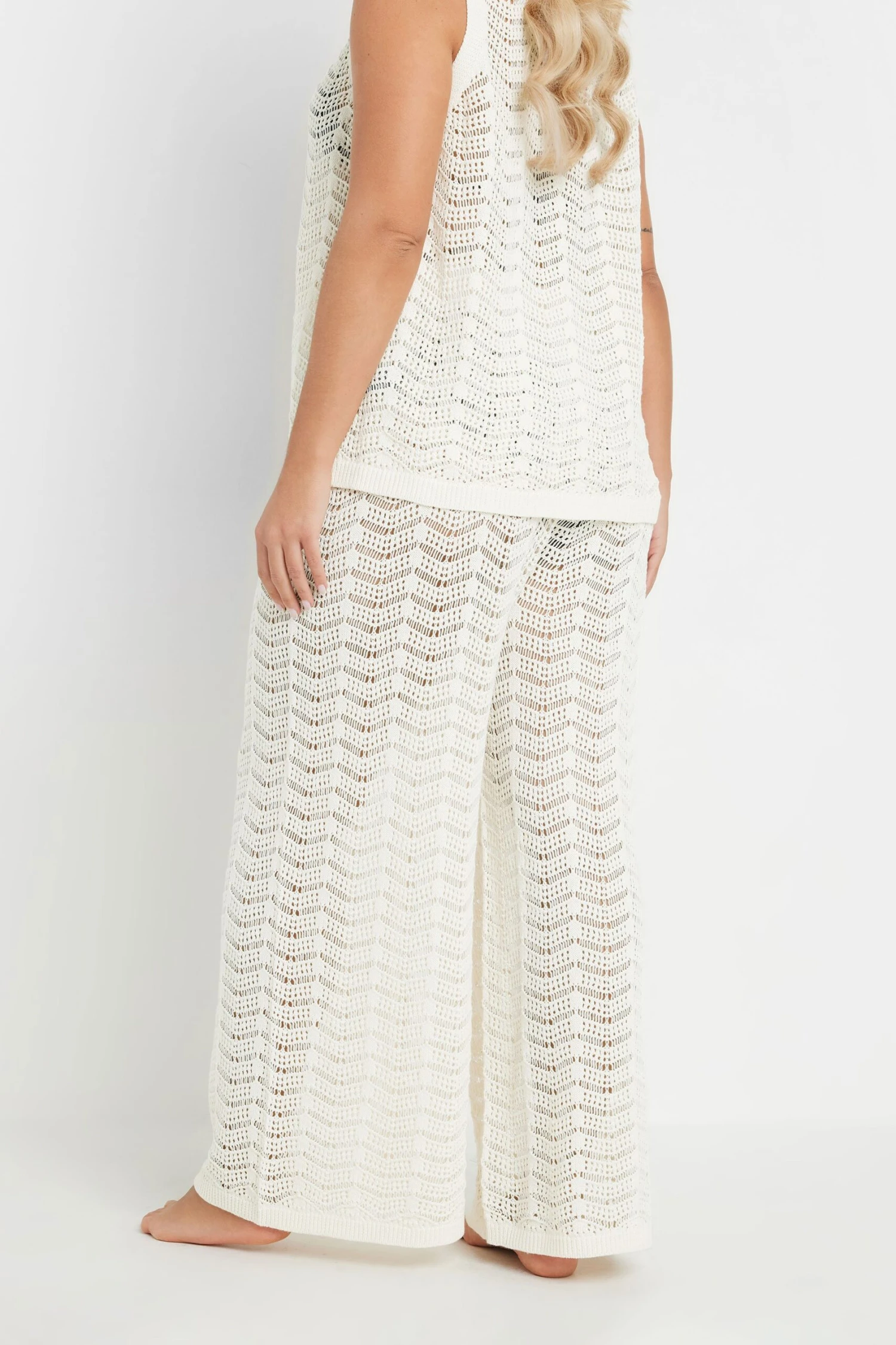 YOURS - Pantalon De Plage Crème En Maille 6 YOURS - Pantalon De Plage Crème En Maille – Image 4