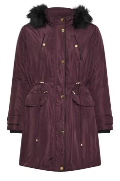 YOURS - Manteau Parka Bordeaux Capuche Fausse Fourrure 17 YOURS - Manteau Parka Bordeaux Capuche Fausse Fourrure -Evans Boutique d5065194 c67a 48 120923 X