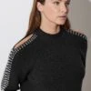 STAR Black Embellished Sleeve Jumper 2 STAR Black Embellished Sleeve Jumper -Evans Boutique d549a033 ae6a 4a 110617 B
