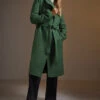 LTS Tall Dark Green Belted Wrap Formal Coat 1 LTS Tall Dark Green Belted Wrap Formal Coat -Evans Boutique d5aef66e fc54 47 353283 3