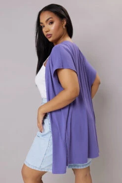 YOURS Curve Cardigan Violet En Jersey à Manches Longues -Evans Boutique d645c980 d1a5 49 322646 C