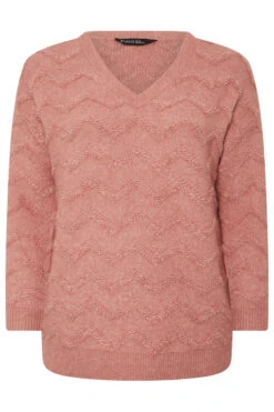 EVANS Curve Pink Zig Zag V-Neck Knitted Jumper 11 EVANS Curve Pink Zig Zag V-Neck Knitted Jumper -Evans Boutique d64b929d ad89 4a 616235 X