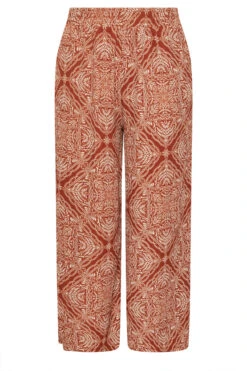 YOURS - Pantalon Large Froissé à Motif Cachemire Marron Rouille 11 YOURS - Pantalon Large Froissé à Motif Cachemire Marron Rouille -Evans Boutique d6b052fd 94c8 48 310293 X