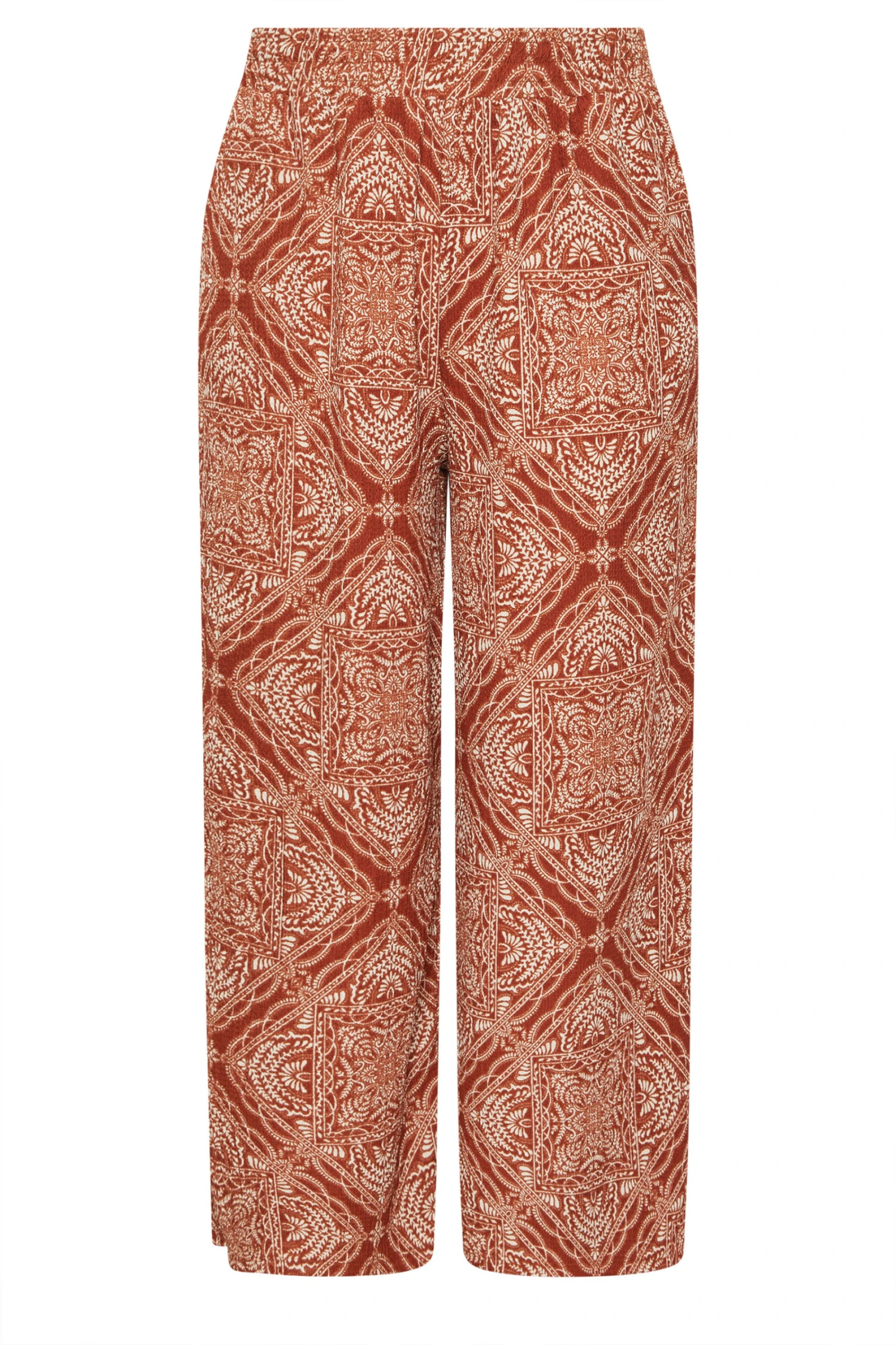 YOURS - Pantalon Large Froissé à Motif Cachemire Marron Rouille 7 YOURS - Pantalon Large Froissé à Motif Cachemire Marron Rouille – Image 5