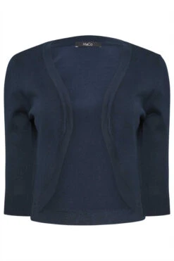 M&Co - Cardigan Bleu Marine En Maille Croppé -Evans Boutique d71a91c8 c1b8 44 550697 X