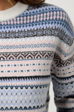 M&Co Blue Fairisle Jumper 12 M&Co Blue Fairisle Jumper -Evans Boutique d728fc98 fac3 45 502455 D
