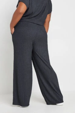 YOURS - Pantalon Gris Plissé Wide Leg -Evans Boutique d774a191 bc69 4a 143841 C