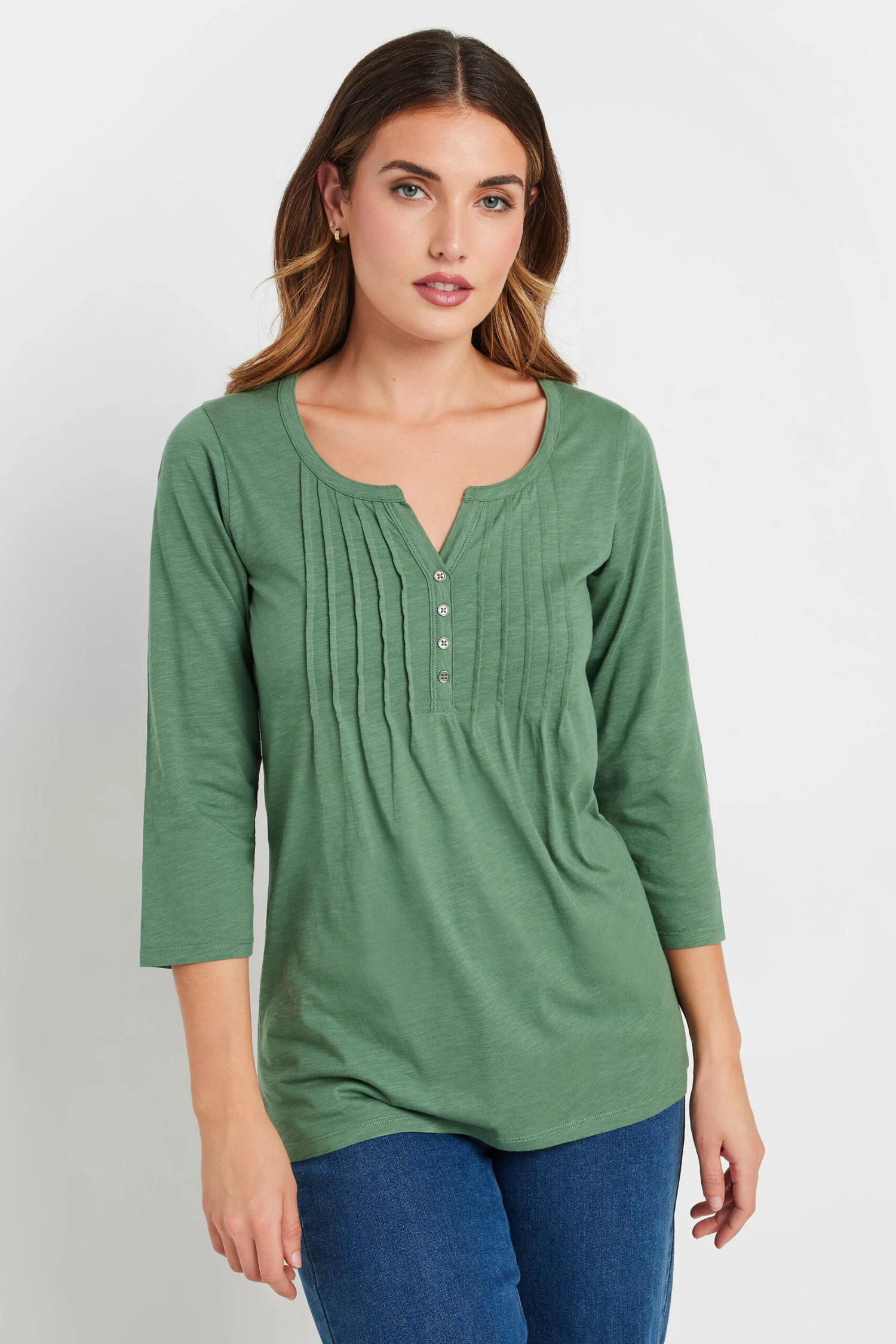 LTS Tall Khaki Green Henley Top 3 LTS Tall Khaki Green Henley Top