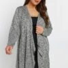 YOURS - Cardigan Midaxi Gris Design Cascade -Evans Boutique d7c2c8e1 f550 47 303637 A